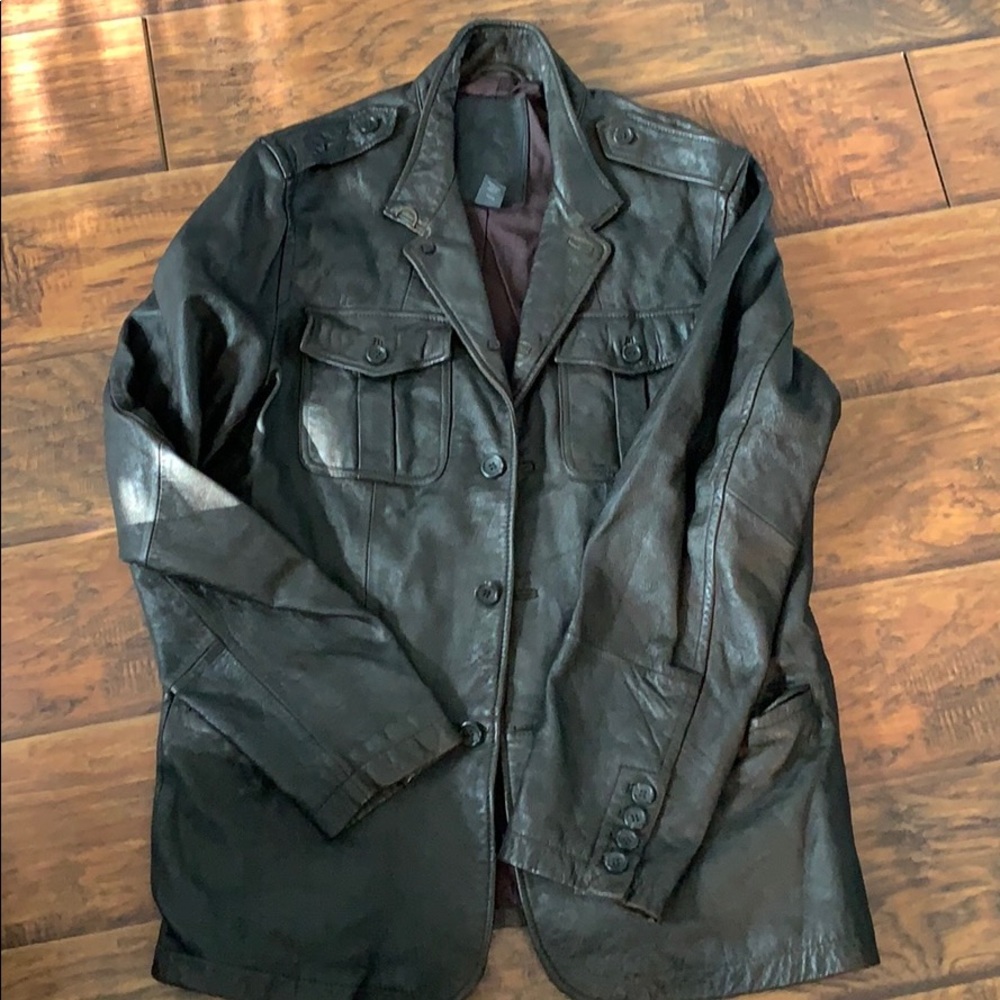 Express Men’s Brown real leather coat